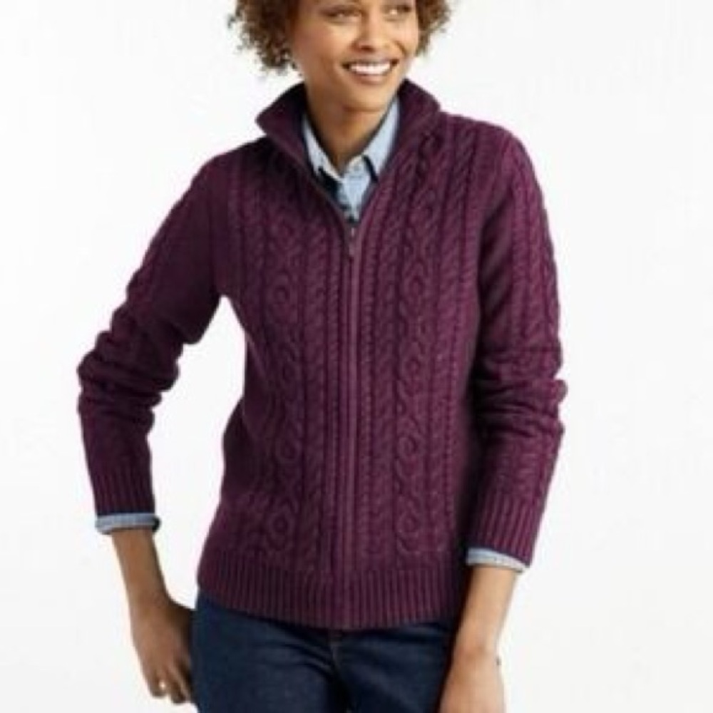 L.L. Bean Women's Plum Cowl Neck Sweater
